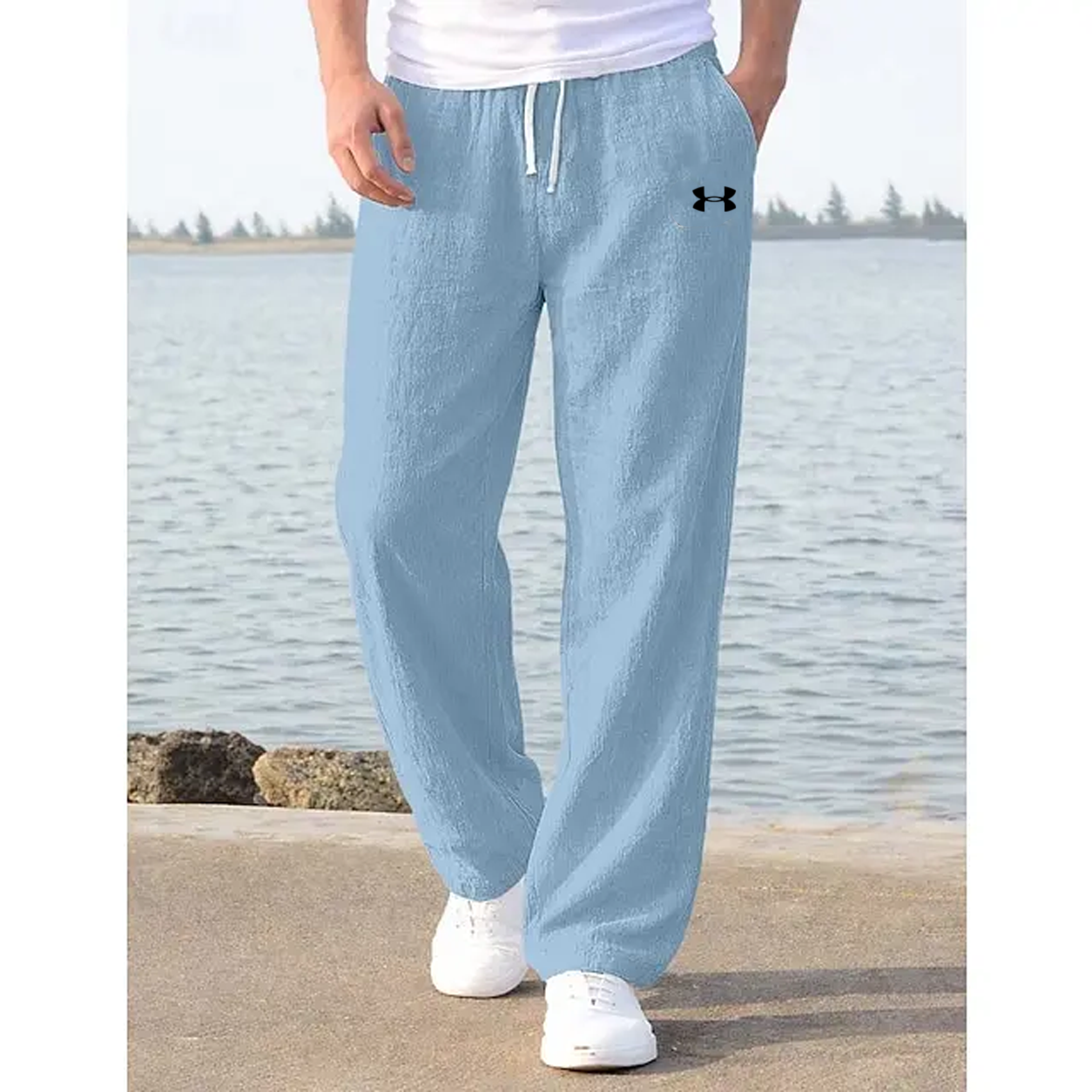 Men's linen summer beach trousers