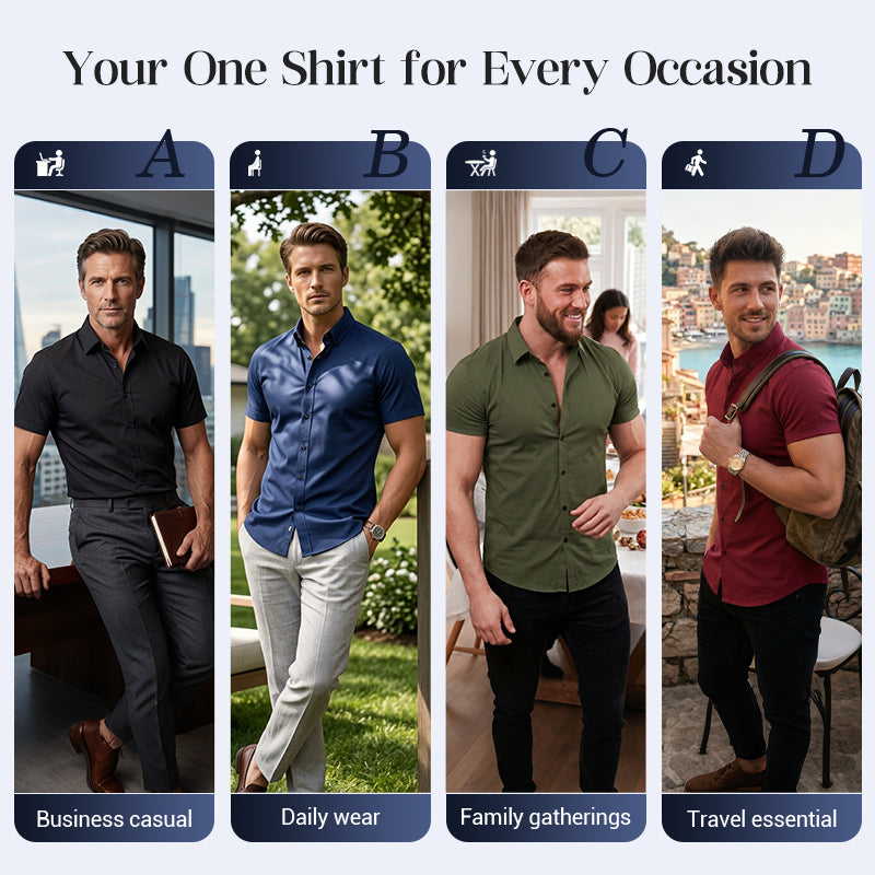 🏖️Summer cool-down deal: just $29.95! 😎🇬🇧  Men's Non-Iron Shirts – Wrinkle-Free, Comfortable All Day & Perfect for Business or Casual👔✨