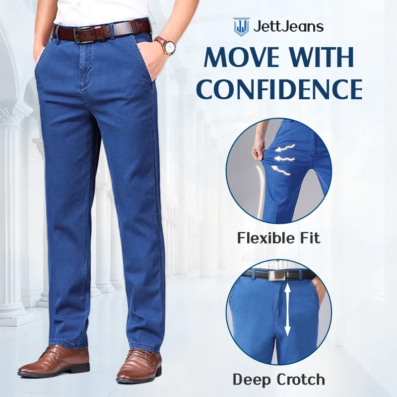 JettJeans3 - Men's Classic Straight Fit Stretch Jeans
