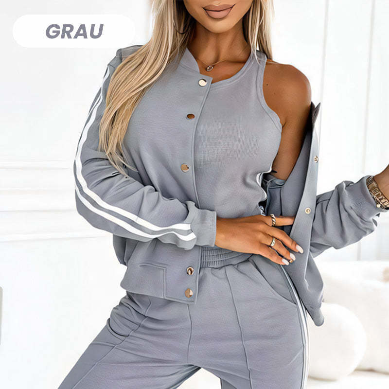 💞Three-piece set of baseball jacket and pants for women🧥