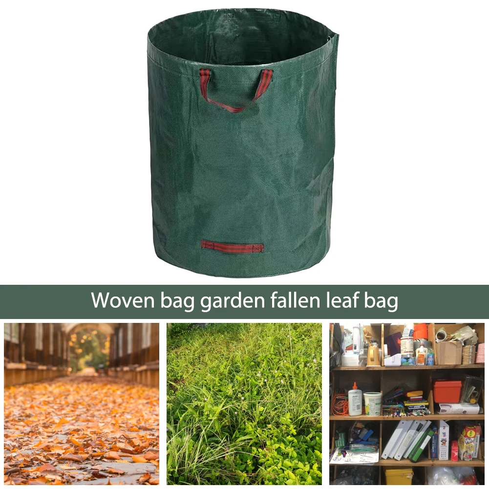 60L-500L Garden Waste Bag Foldable Reusable Trash Sack Large Capacity Garbage Container Leaf Grass Waste Storage Bag