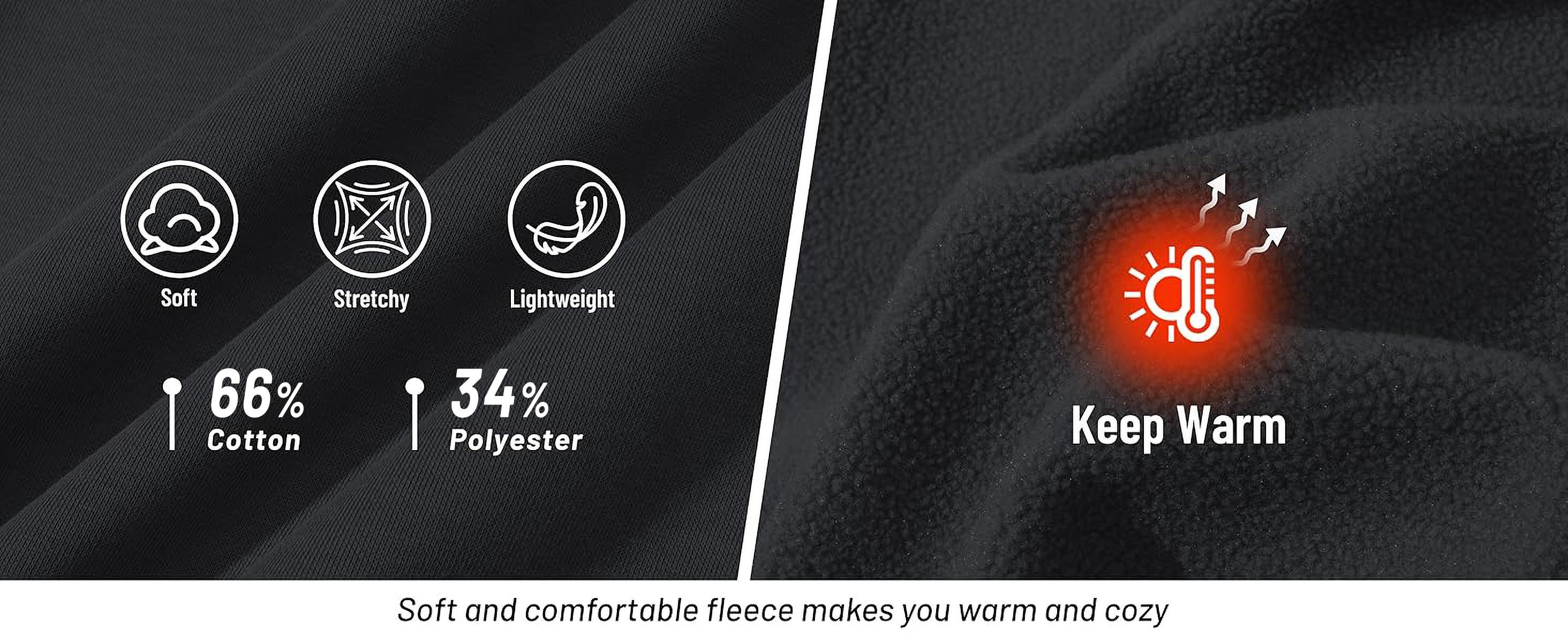 MAGCOMSEN Men's Fleece Lined Hoodie - Soft Cotton-Polyester Breathable Pullover, Casual Ootd Top with Pocket & Drawstring, Ribbed Hem, Anti-Shrink for Gym Workouts & Hiking/Light Outdoor,sohochic