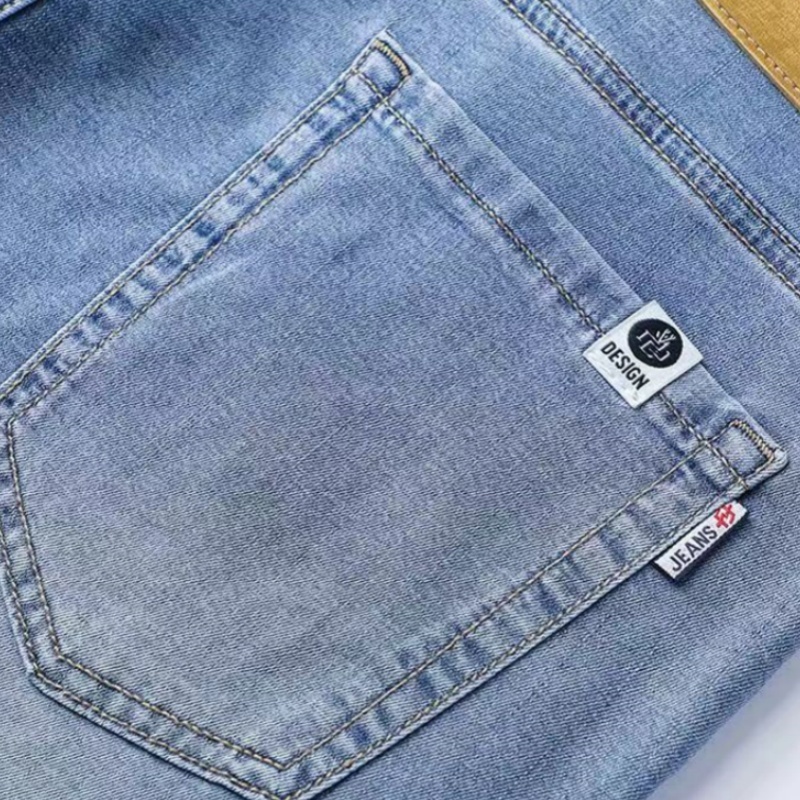 Lyocell Tencel Jeans Men's Pants 2025 New Straight Blast Casual Denim Pants