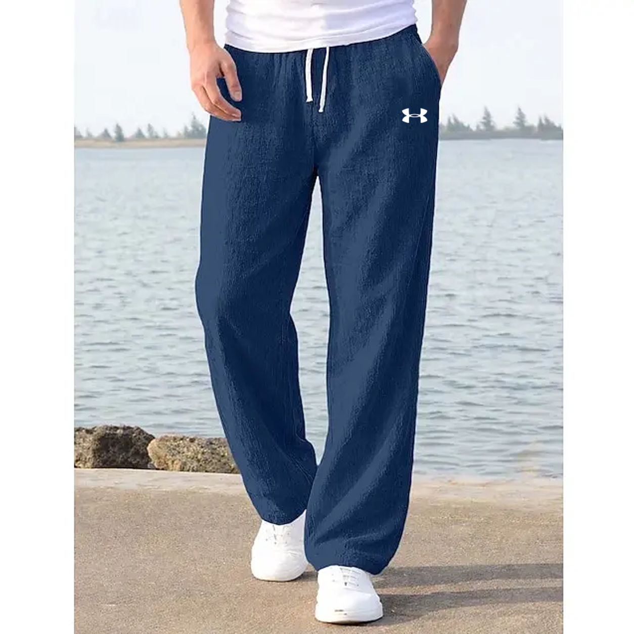 Men's linen summer beach trousers