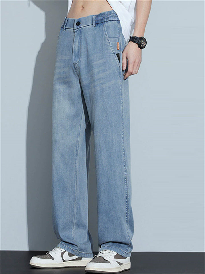 Men’s Summer Thin Loose Straight Retro Denim Pants