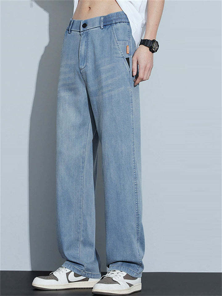 Men’s Summer Thin Loose Straight Retro Denim Pants