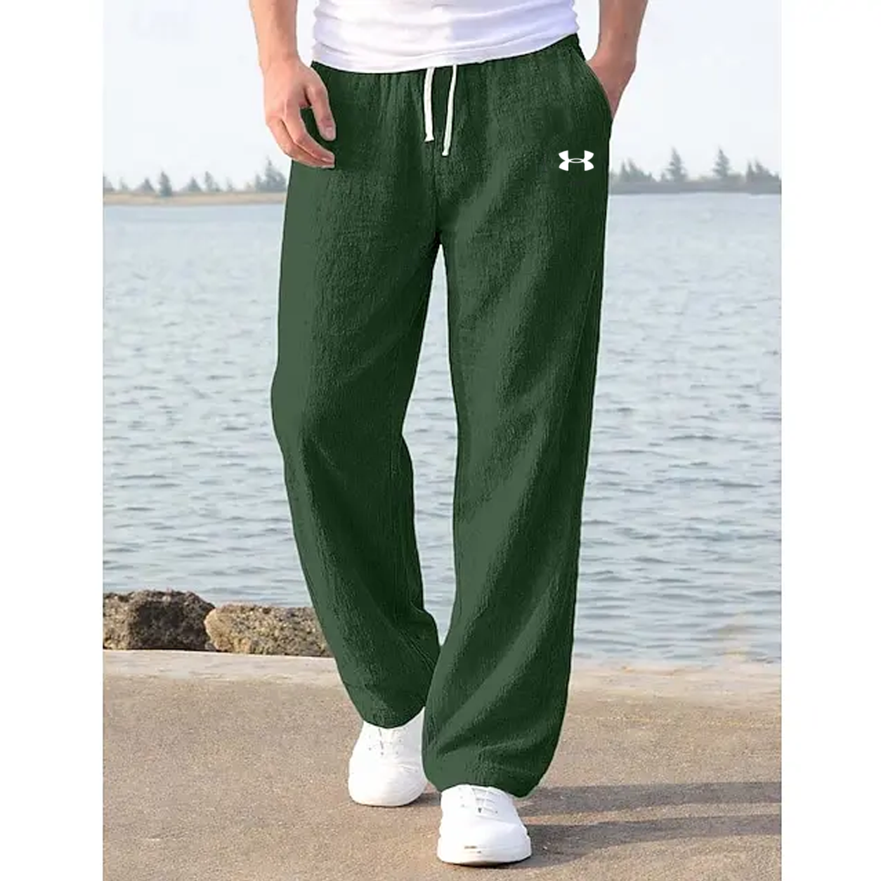Men's linen summer beach trousers