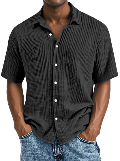 Men's Textured Short Sleeve Shirt