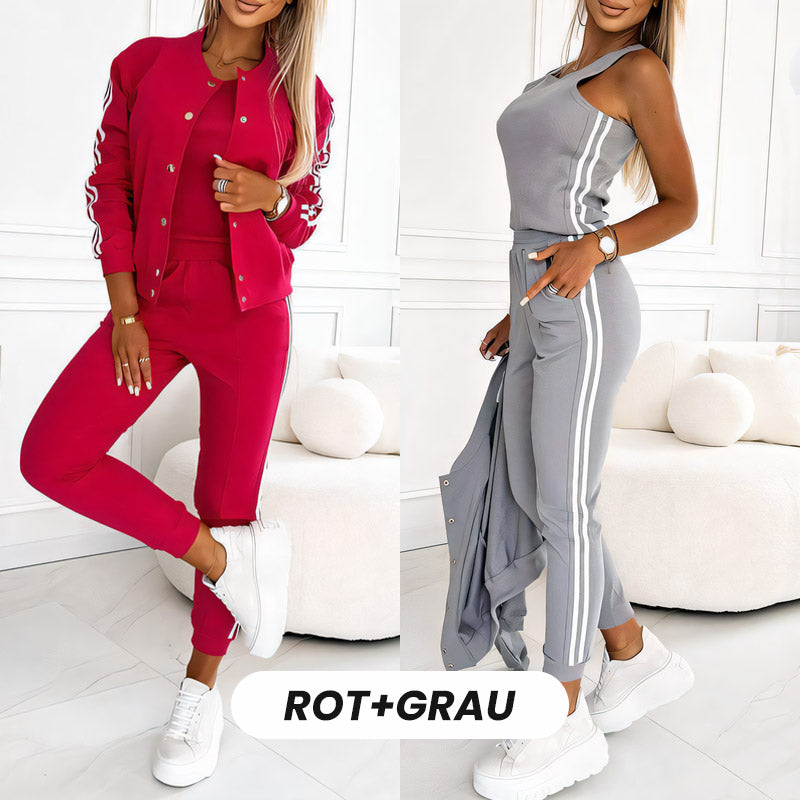 💞Three-piece set of baseball jacket and pants for women🧥