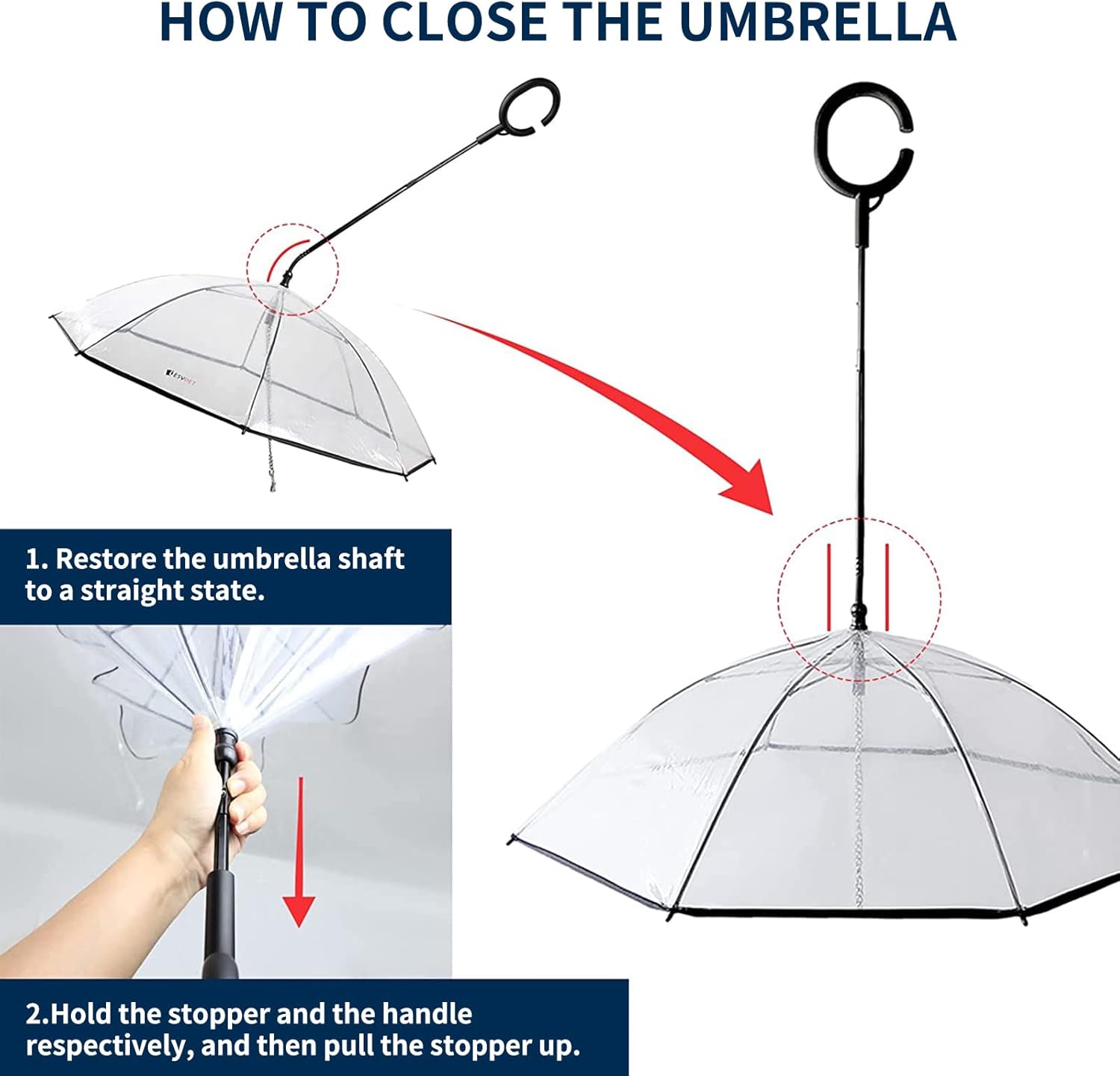 Petleso Umbrella for Small Dogs, Pet Umbrella for Dogs in Rainy Day with Adjustable Leash