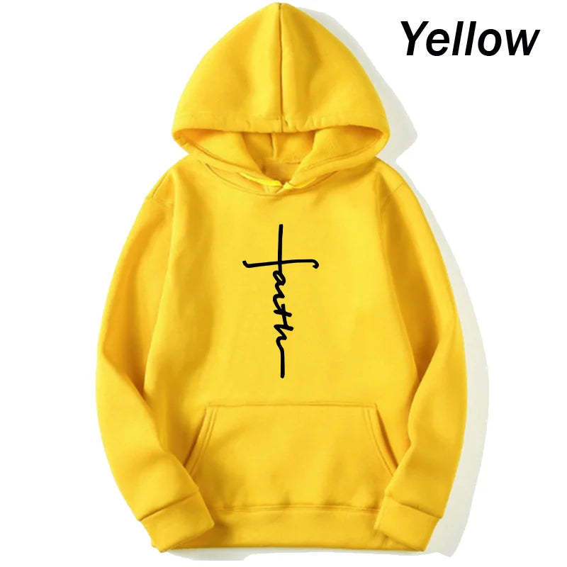 Unisex Faith Print Fleece Hoodie
