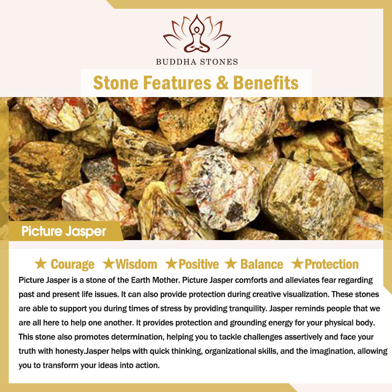 Buddha Stones 108 Mala Beads Turquoise Picture Jasper Wisdom Tassel Bracelet Mala Bracelet BS 2