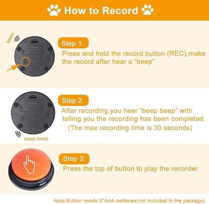 70% OFF🔥Voice Recording Button🐶Dog Buttons for Communication Pet Training Buzzer