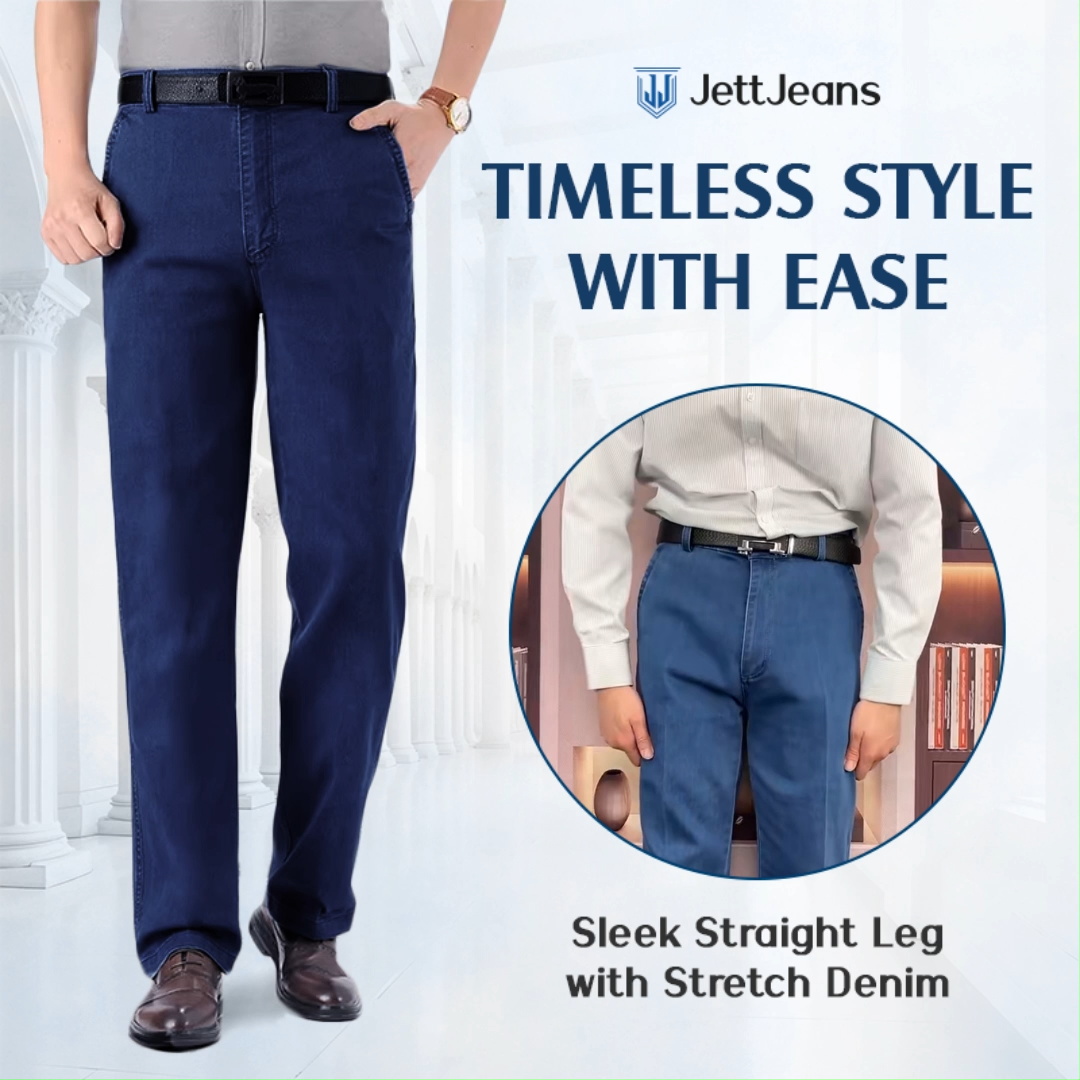 JettJeans3 - Men's Classic Straight Fit Stretch Jeans