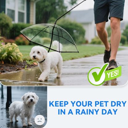 Petleso Umbrella for Small Dogs, Pet Umbrella for Dogs in Rainy Day with Adjustable Leash