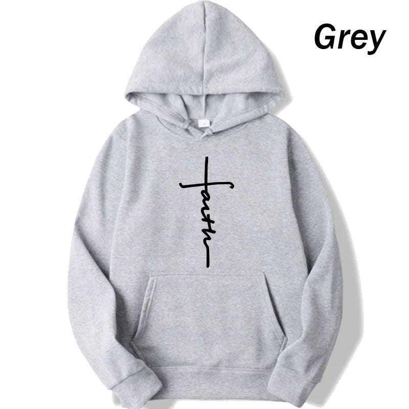 Unisex Faith Print Fleece Hoodie
