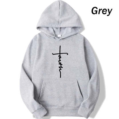 Unisex Faith Print Fleece Hoodie