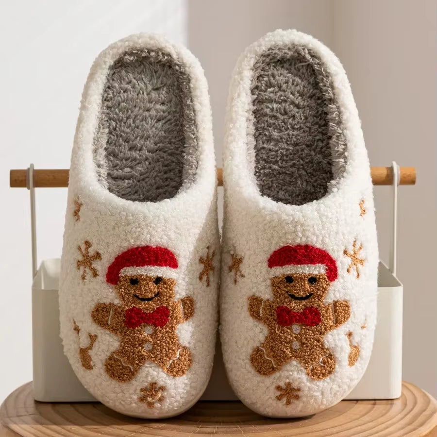 Christmas Gingerbread Winter Warm Slippers