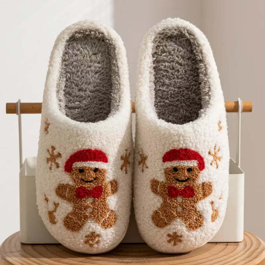 Christmas Gingerbread Winter Warm Slippers