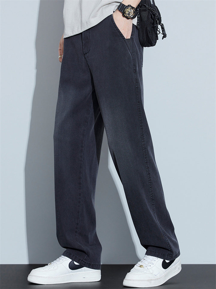 Men’s Summer Thin Loose Straight Retro Denim Pants