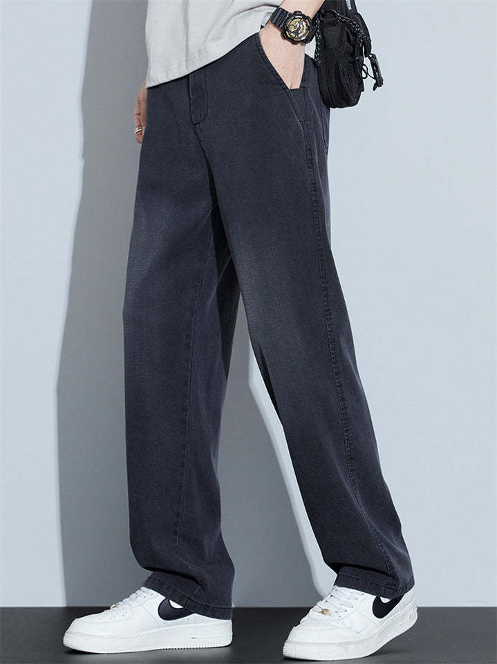 Men’s Summer Thin Loose Straight Retro Denim Pants
