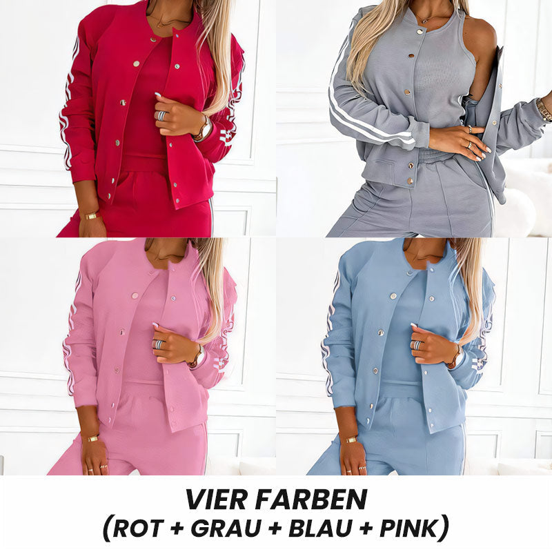 💞Three-piece set of baseball jacket and pants for women🧥
