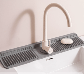 ✨ Silicone Kitchen Sink Faucet Mat – Folding Splash Guard & Draining Protector