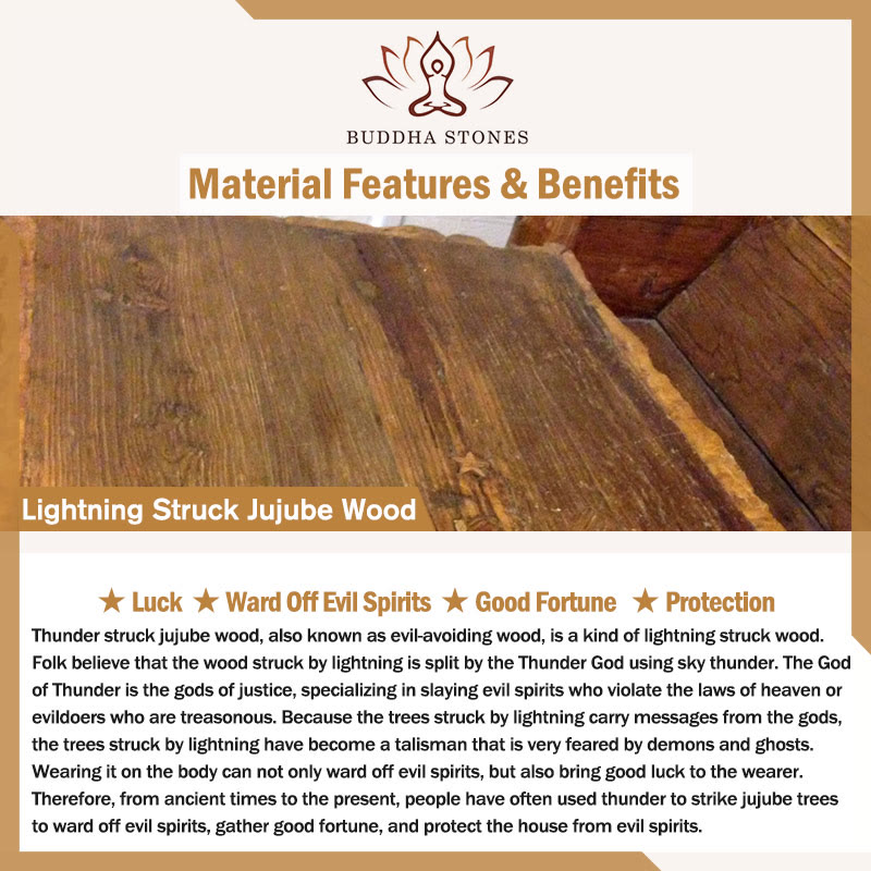 Buddha Stones 108 Mala Beads Lightning Struck Jujube Wood The Golden Light Mantra Protection Bracelet Mala Bracelet BS 1