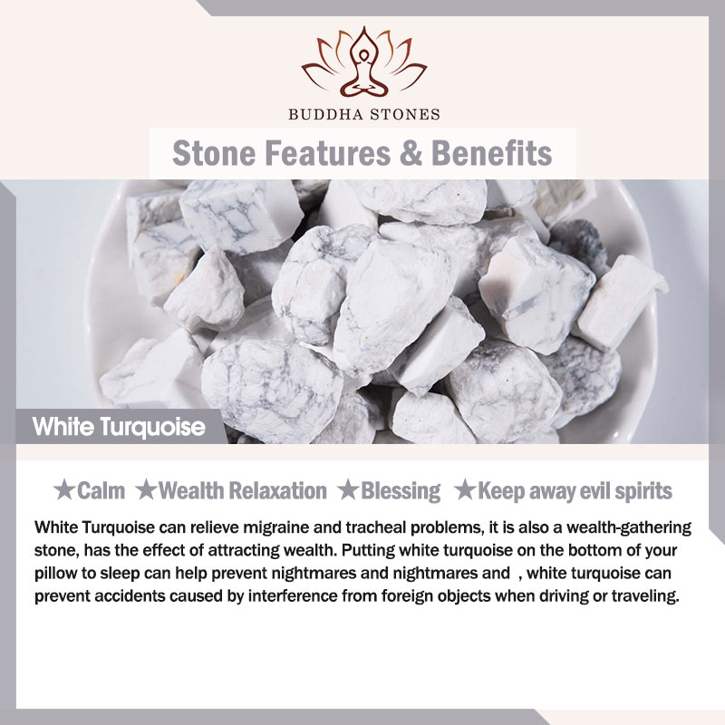 Buddha Stones White Turquoise Lotus Mala Healing Bracelet Mala Bracelet BS 1