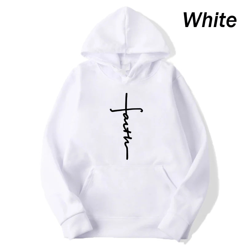 Unisex Faith Print Fleece Hoodie