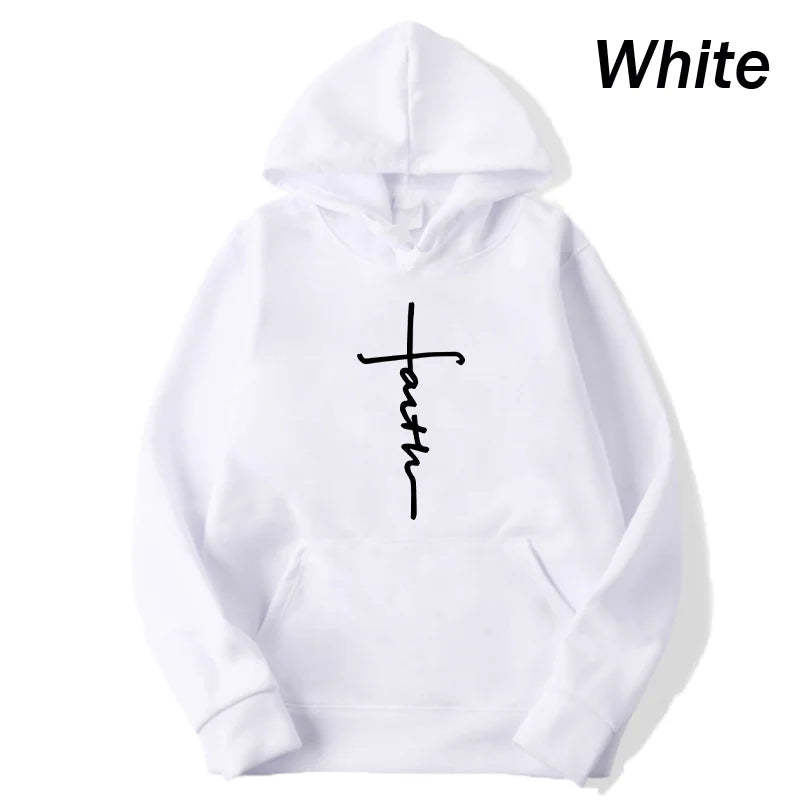 Unisex Faith Print Fleece Hoodie