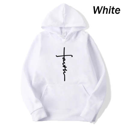 Unisex Faith Print Fleece Hoodie