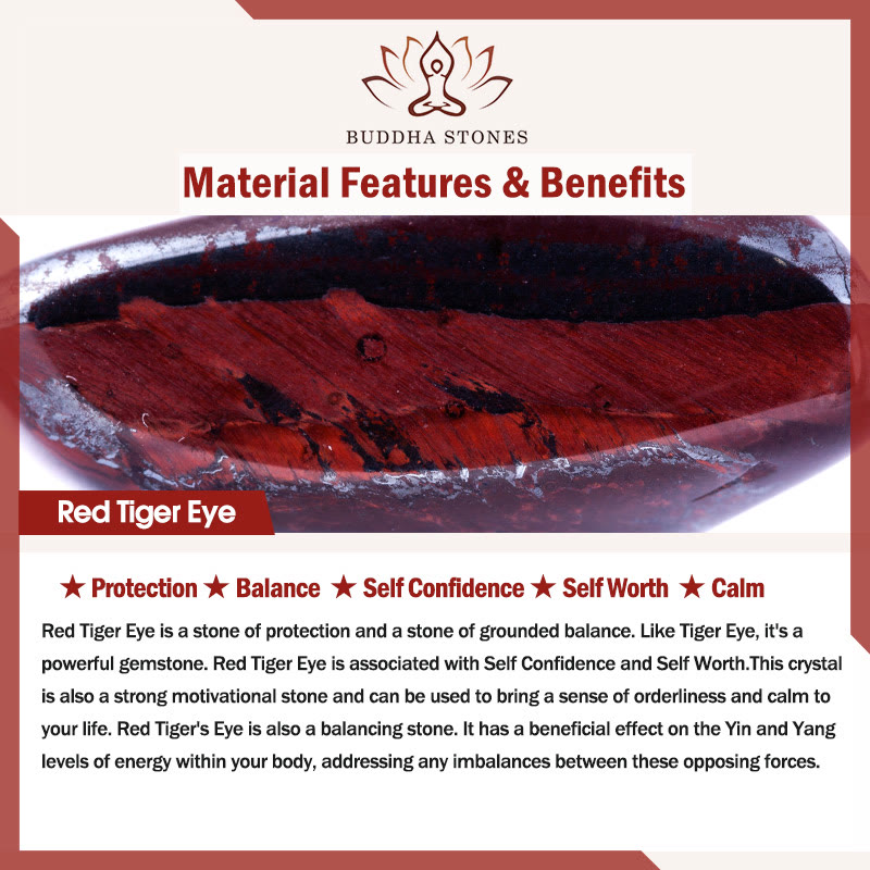 Buddha Stones Red Tiger Eye PiXiu Fox Protection Self Confidence Bracelet Bracelet BS 1
