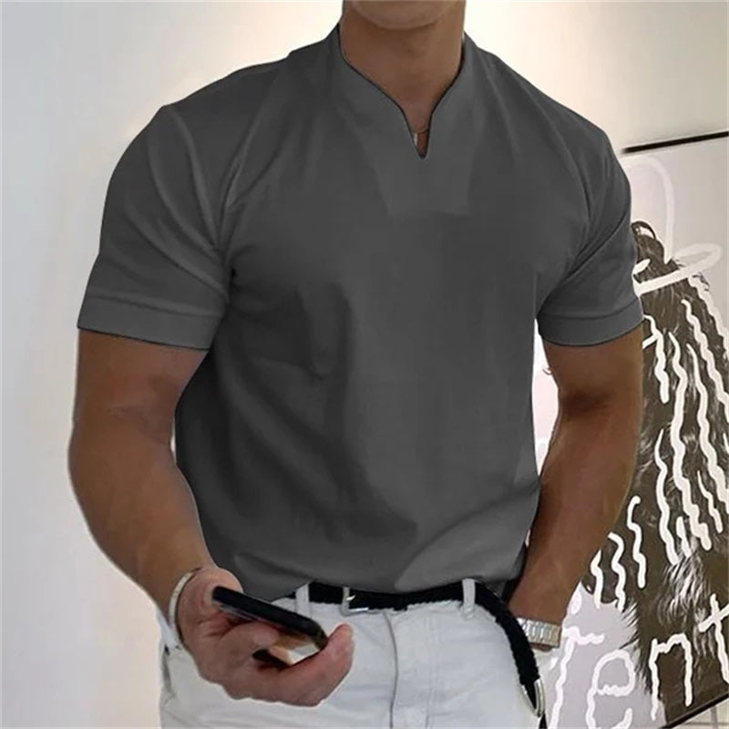 👕 Men's short-sleeved professional crew neck t-shirt - breathable cotton blend ✨