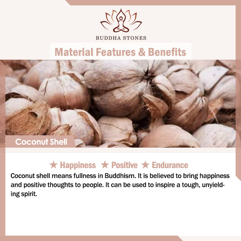 Buddha Stones Tibet Coconut Shell Carved Om Mani Padme Hum Dorje Vajra Bell Happiness String Bracelet Bracelet BS 1