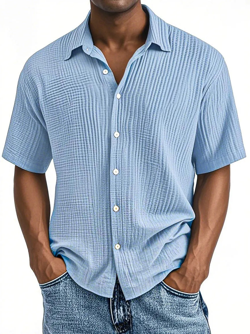 Men's Textured Short Sleeve Shirt