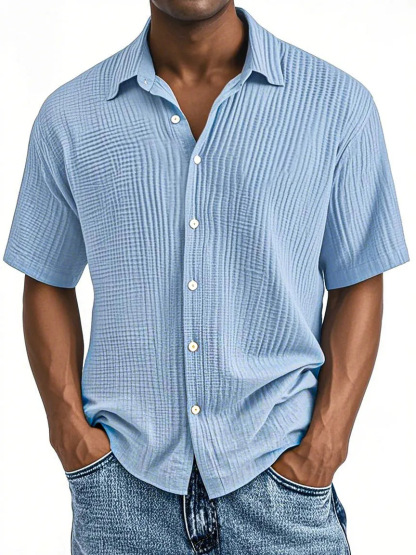 Men's Textured Short Sleeve Shirt