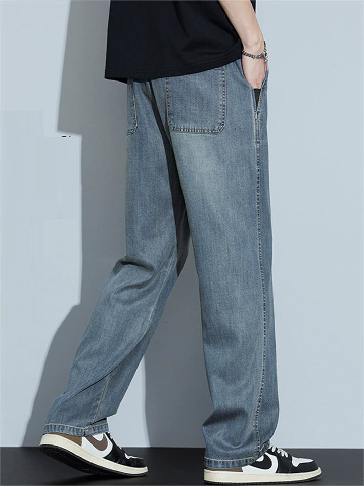 Men’s Summer Thin Loose Straight Retro Denim Pants