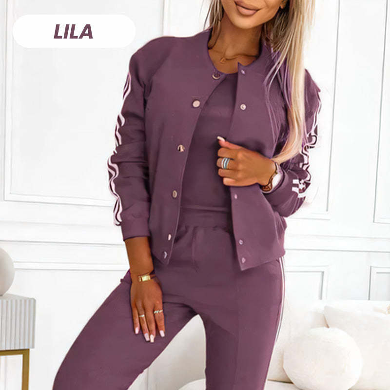 💞Three-piece set of baseball jacket and pants for women🧥