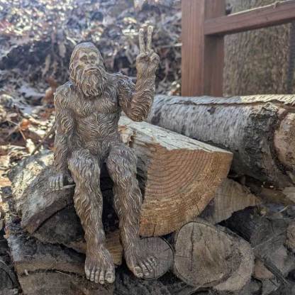 Bigfoot Peace Sign Sasquatch Yeti Statue