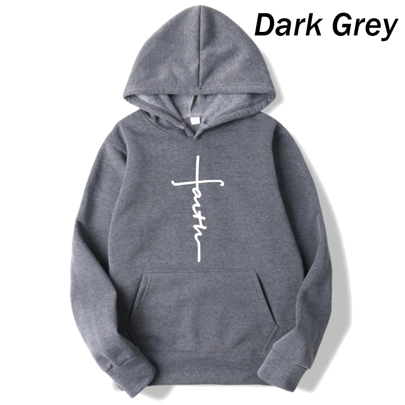 Unisex Faith Print Fleece Hoodie