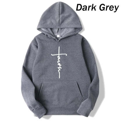 Unisex Faith Print Fleece Hoodie
