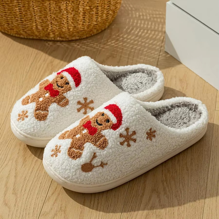 Christmas Gingerbread Winter Warm Slippers