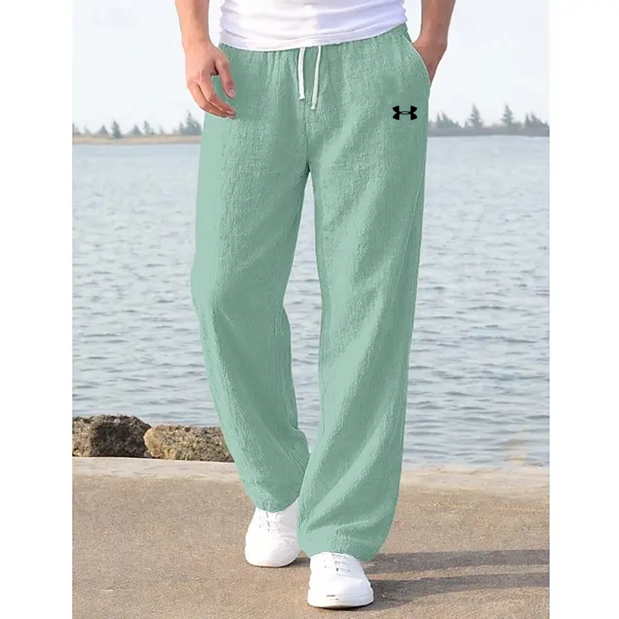 Men's linen summer beach trousers