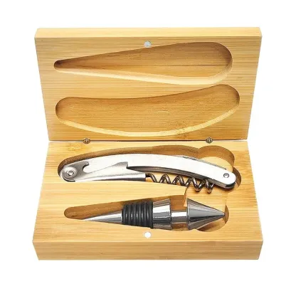 Red Wine Tool Bamboo and Wood Box Set Gift Wine Bottle Opener Set Kitchen Gadgets Wine Accessories