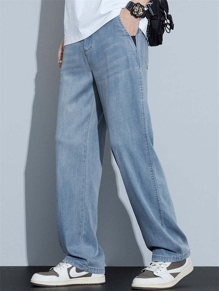 Men’s Summer Thin Loose Straight Retro Denim Pants
