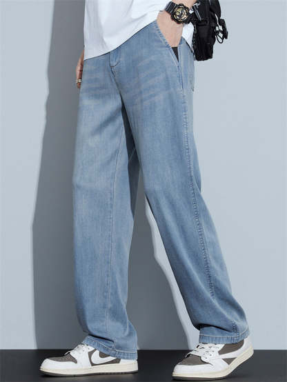 Men’s Summer Thin Loose Straight Retro Denim Pants