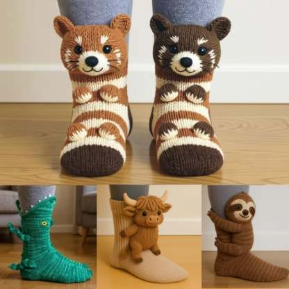 🎁 Last Day 50% OFF – Cozy 3D Knit Animal Socks, Cute & Comfy for You or a Lovely Gift 💝