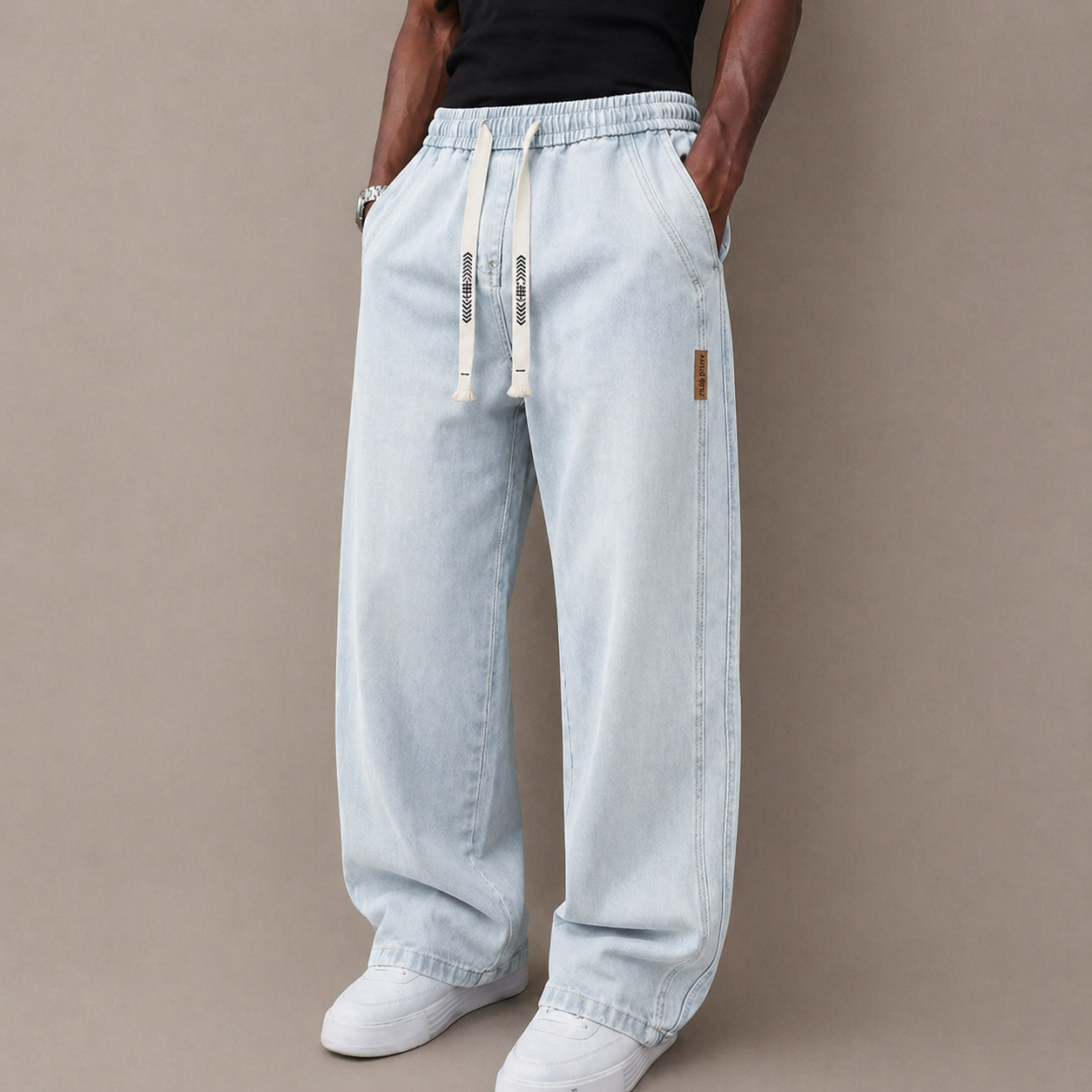 Men’s Relaxed Wide-Leg Straight Denim Jeans