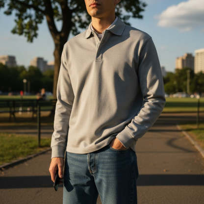 Luxury Long Sleeve Polo